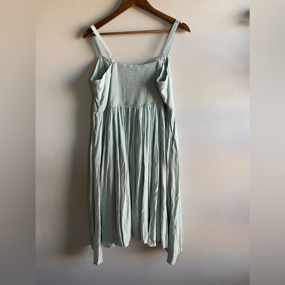 Torrid - Mint Blue Challis Shark bite Skater Dress - Picture 10 of 14